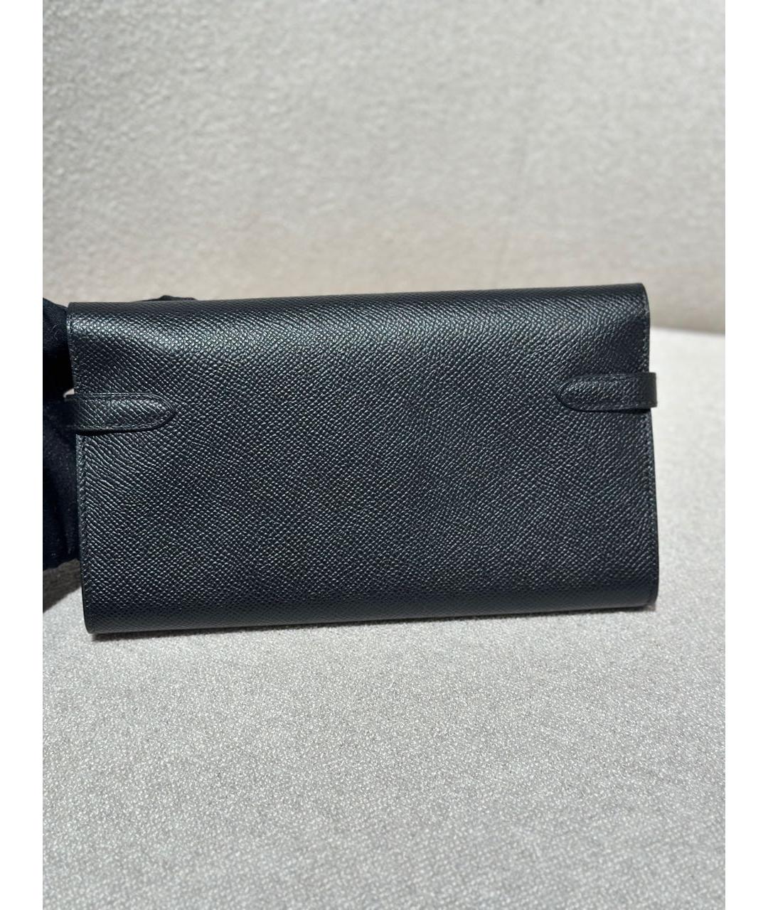 HERMES Черный кожаный кошелек, фото 2