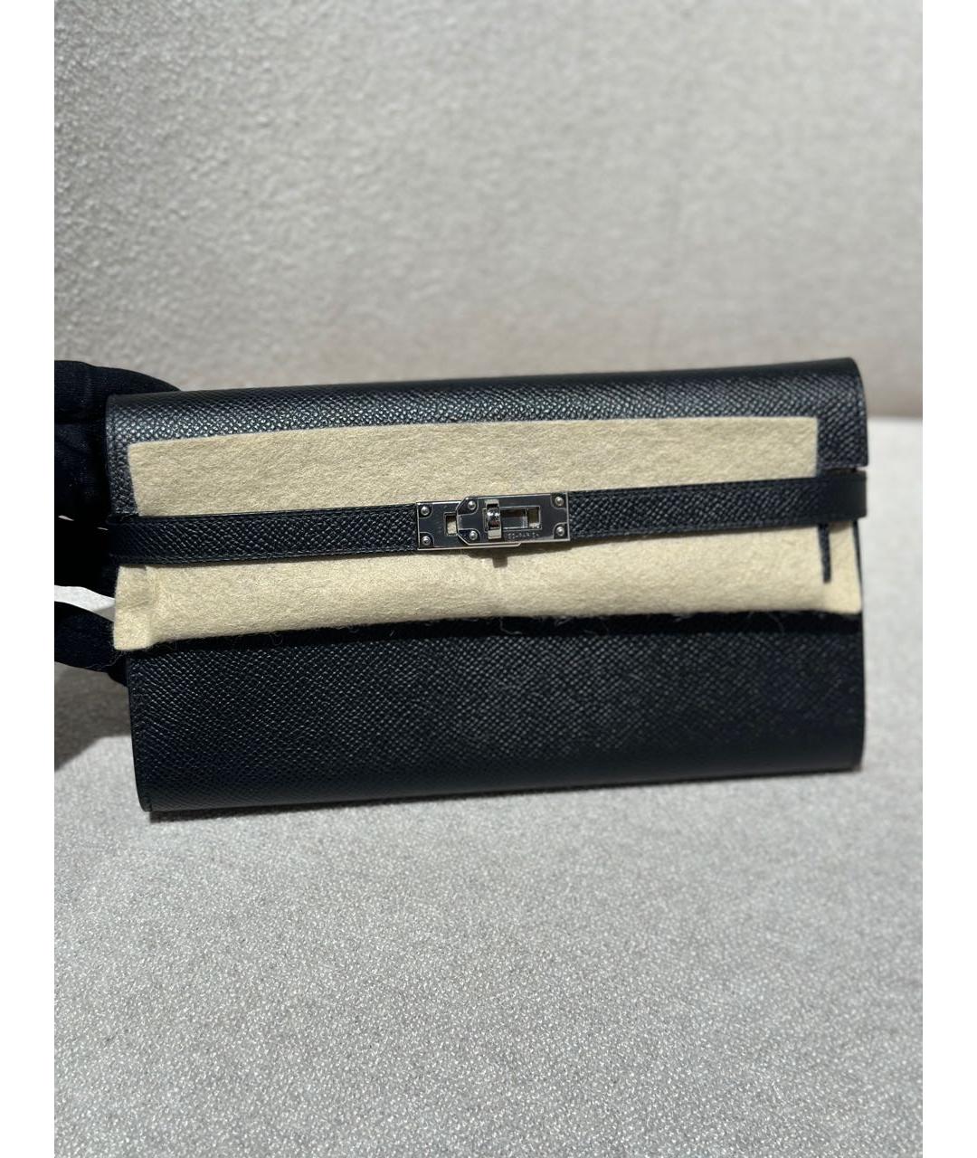 HERMES Черный кожаный кошелек, фото 9