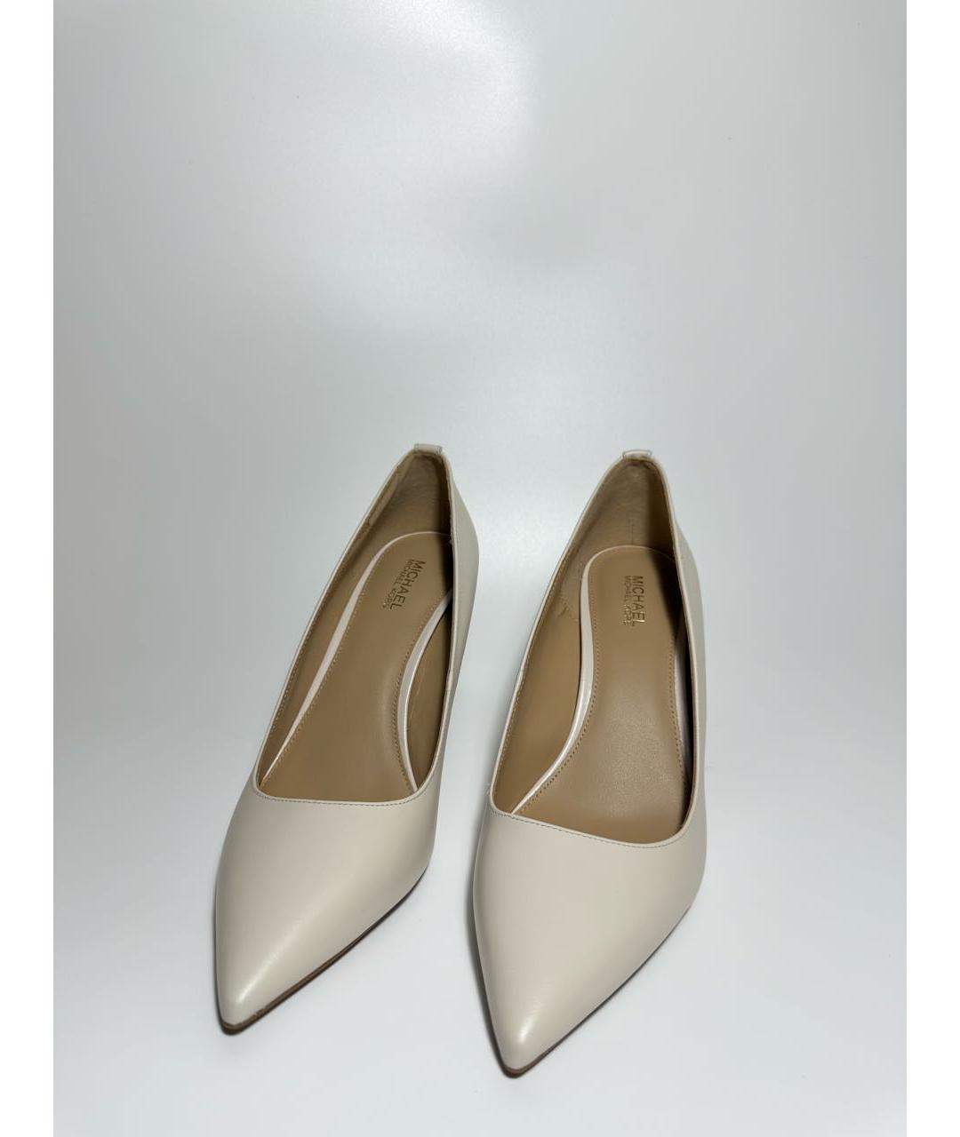 MICHAEL KORS Бежевые кожаные туфли, фото 2