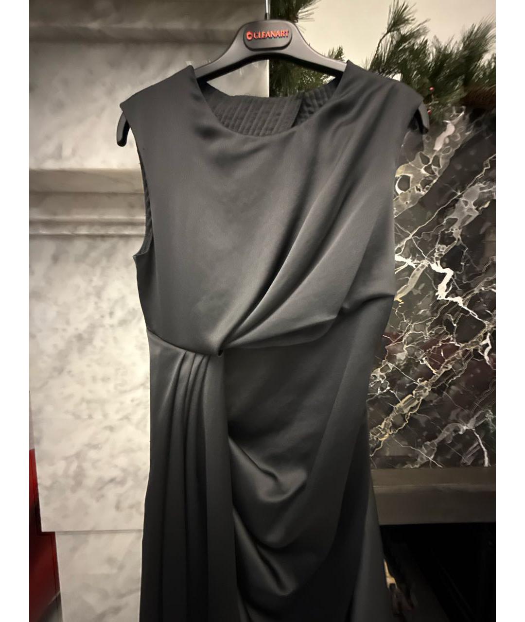 OFF-WHITE Черное полиэстеровое коктейльное платье, фото 4