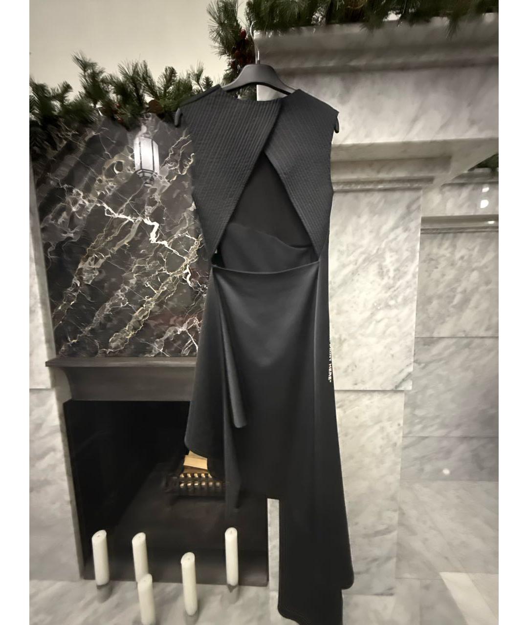 OFF-WHITE Черное полиэстеровое коктейльное платье, фото 2