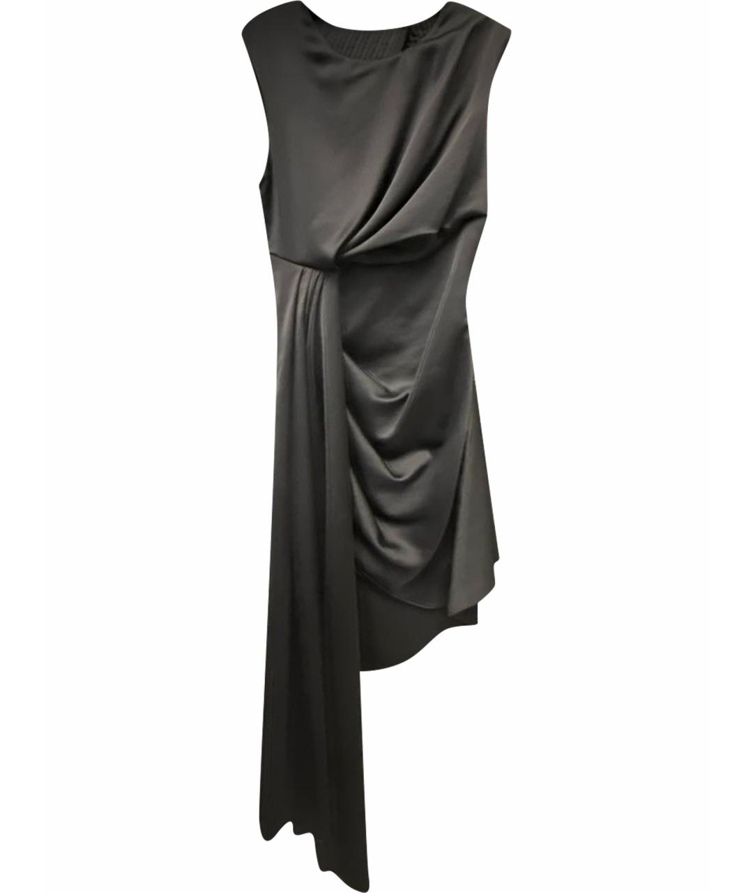 OFF-WHITE Черное полиэстеровое коктейльное платье, фото 1