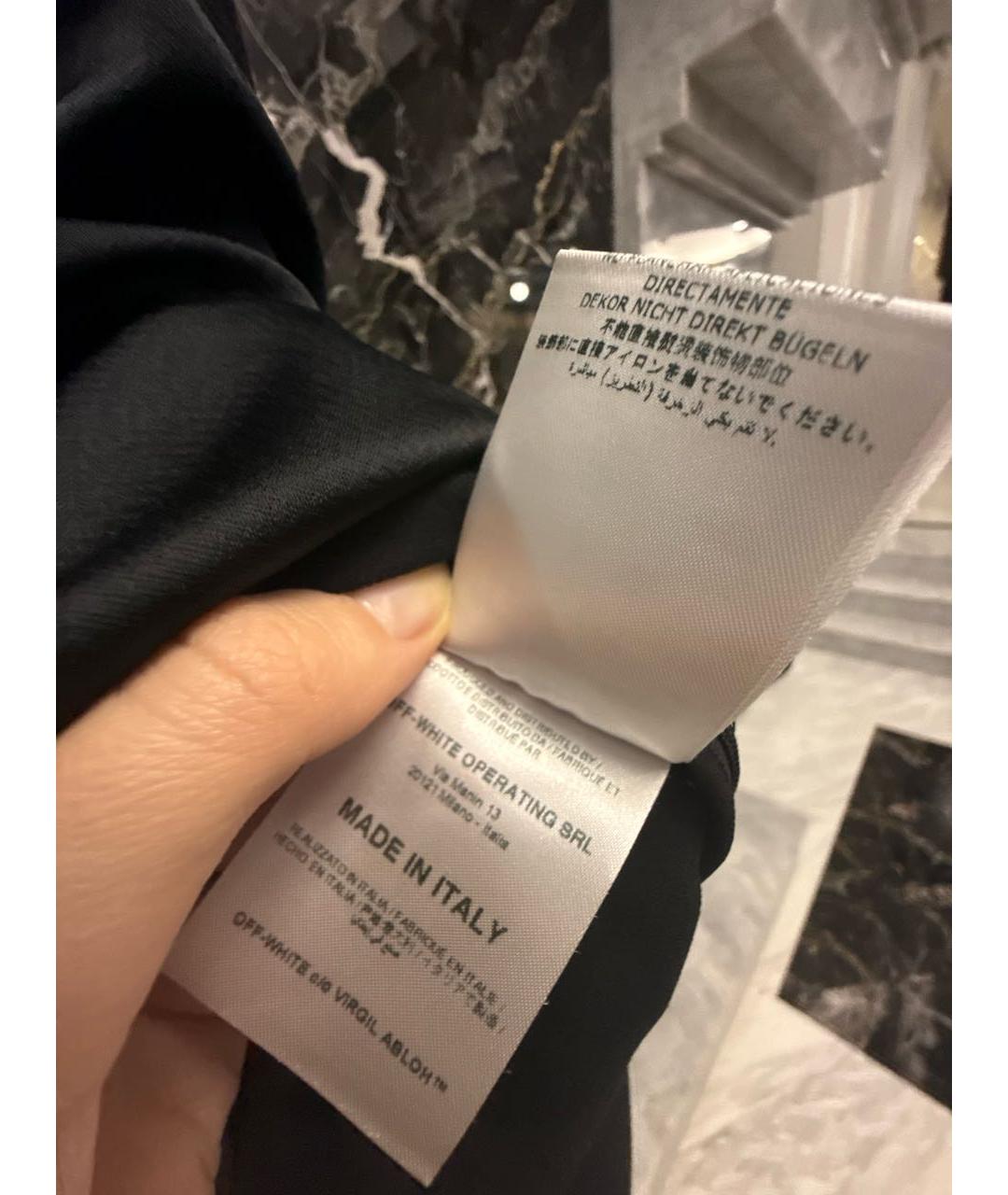 OFF-WHITE Черное полиэстеровое коктейльное платье, фото 6