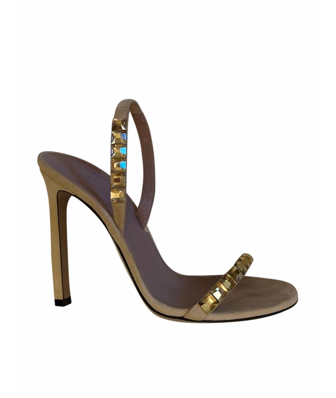 GUCCI Бежевые замшевые босоножки, фото 1