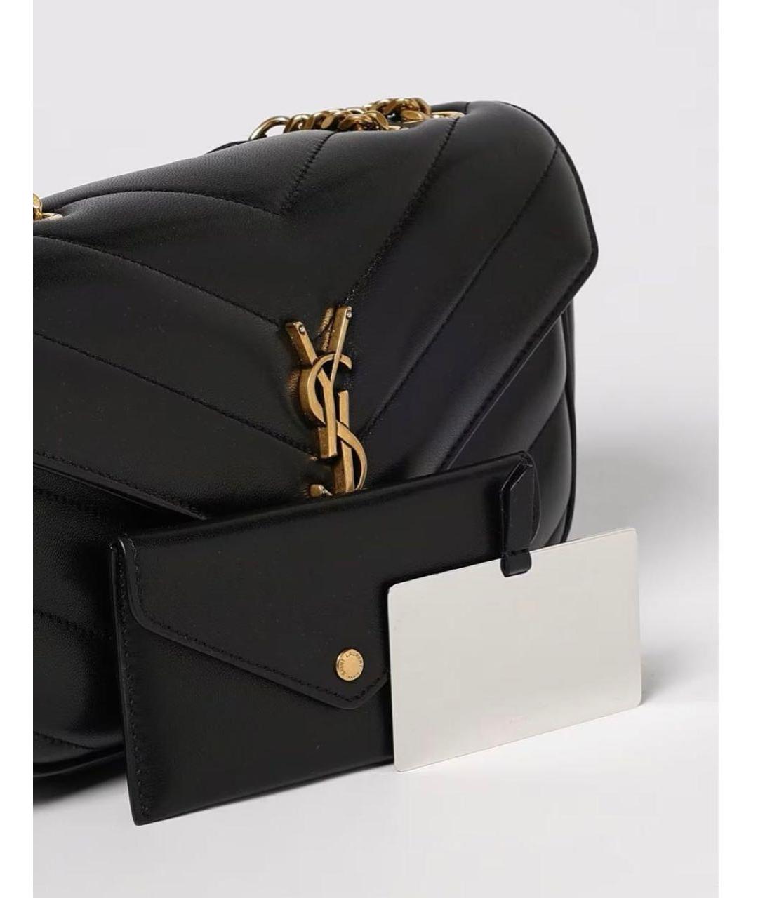 SAINT LAURENT Черная кожаная сумка через плечо, фото 6