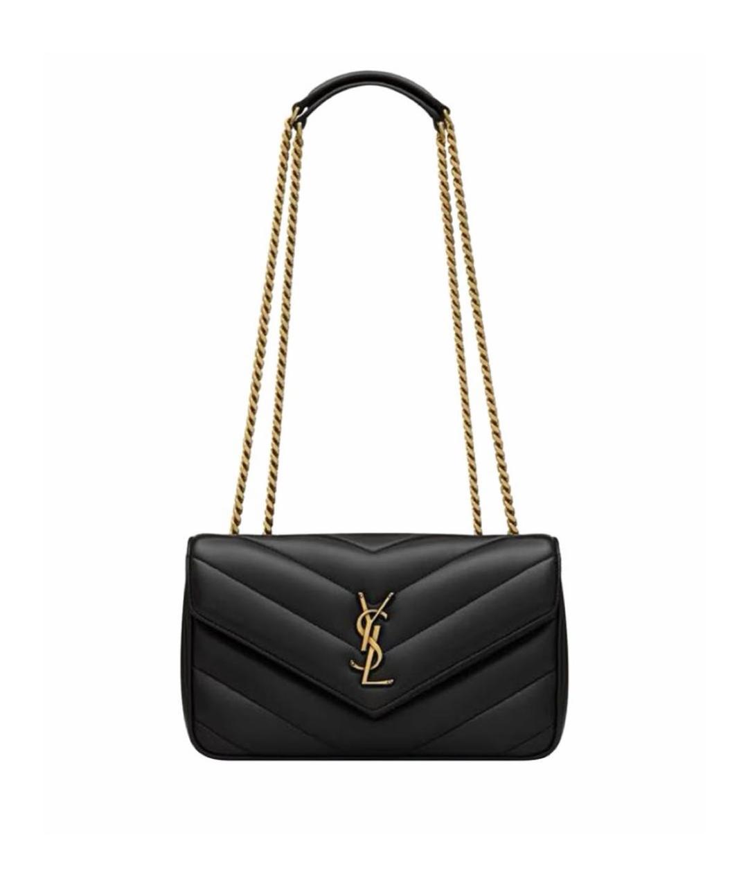SAINT LAURENT Черная кожаная сумка через плечо, фото 7