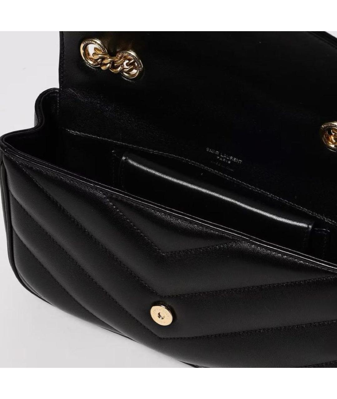 SAINT LAURENT Черная кожаная сумка через плечо, фото 4