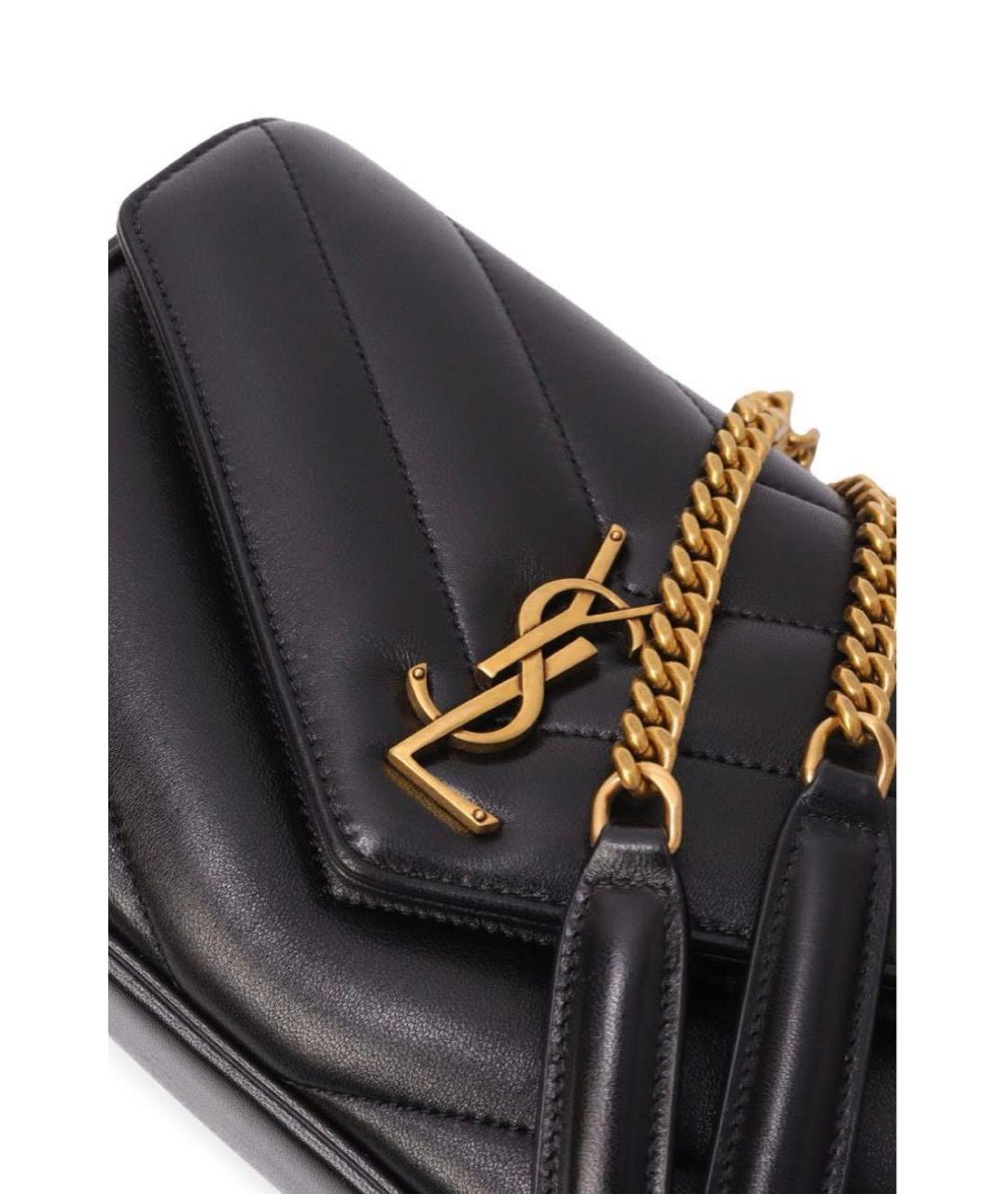 SAINT LAURENT Черная кожаная сумка через плечо, фото 5