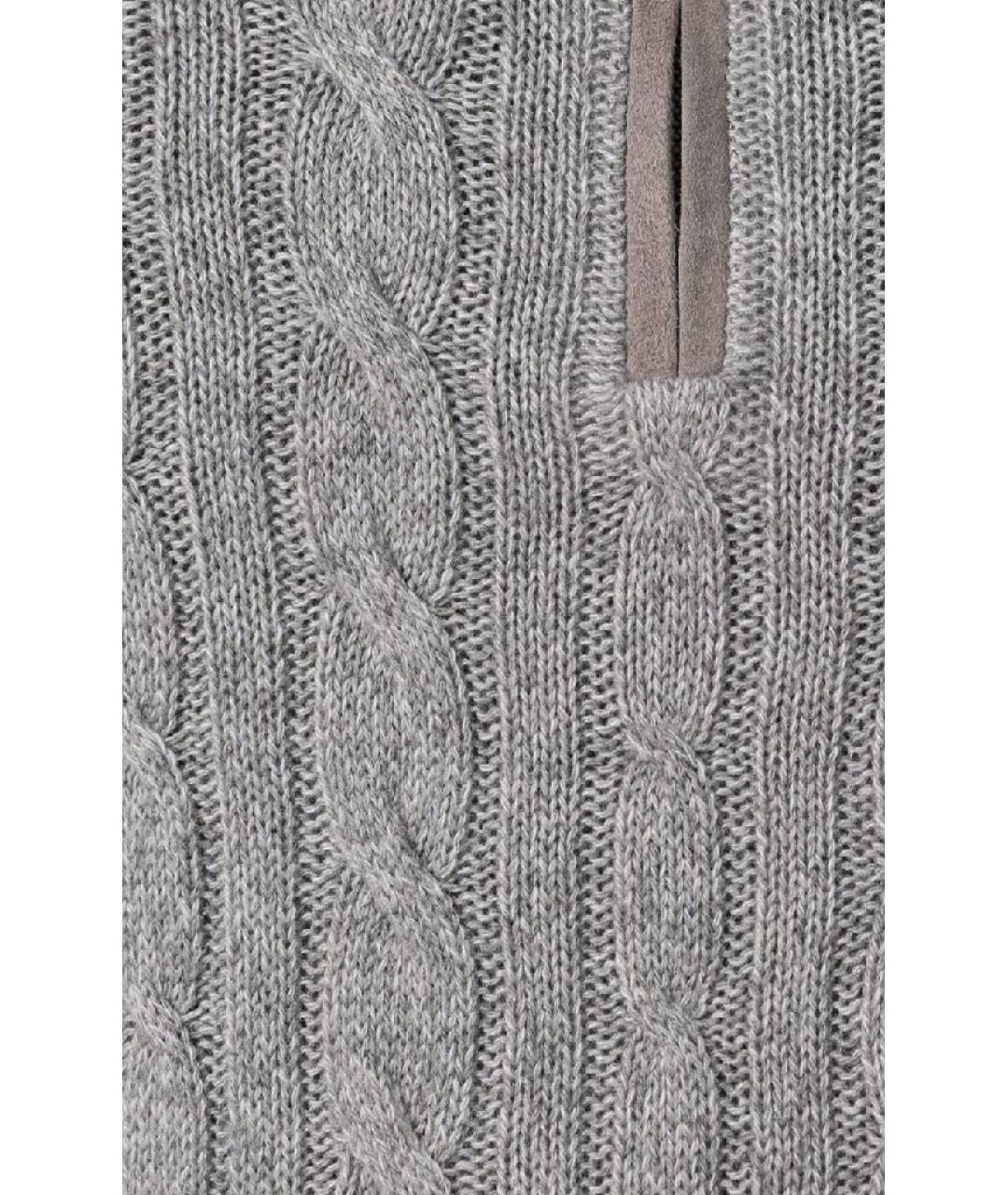 LORO PIANA Серый кашемировый джемпер / свитер, фото 4