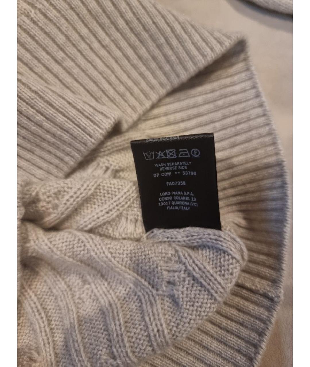 LORO PIANA Серый кашемировый джемпер / свитер, фото 7