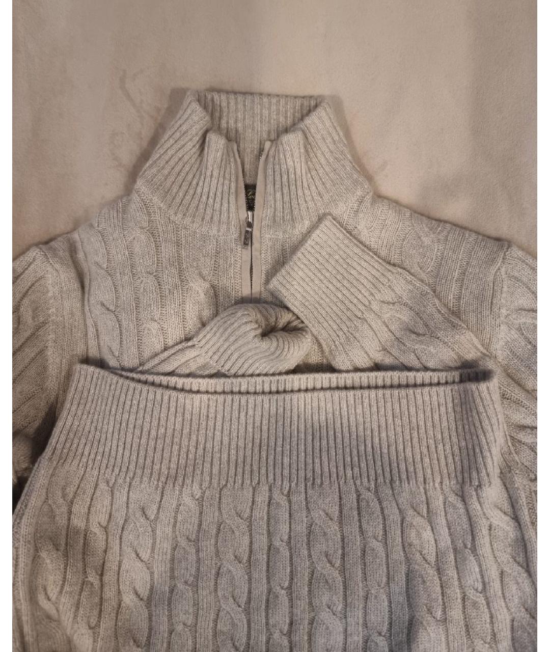 LORO PIANA Серый кашемировый джемпер / свитер, фото 9