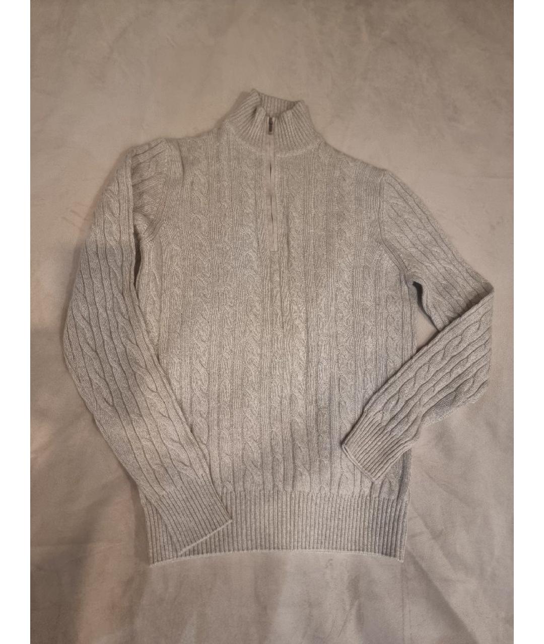 LORO PIANA Серый кашемировый джемпер / свитер, фото 8