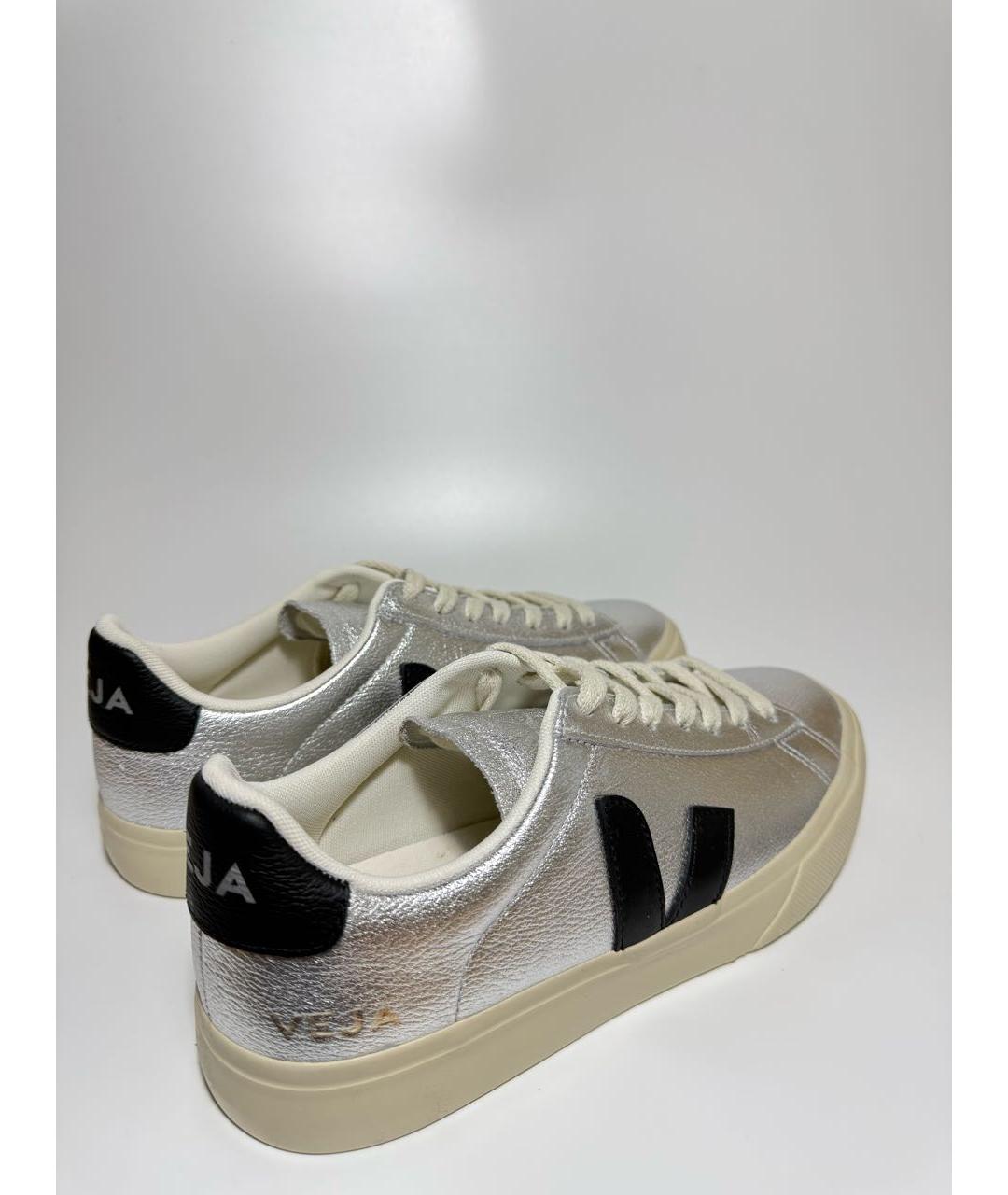 VEJA Серебряные кожаные кеды, фото 5