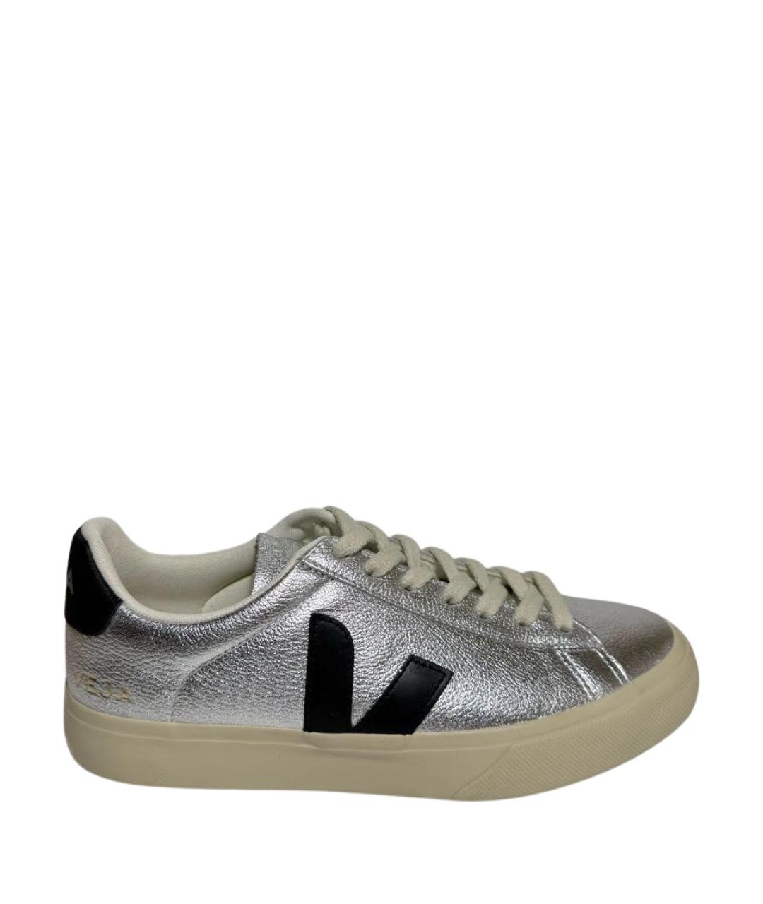 VEJA Серебряные кожаные кеды, фото 1