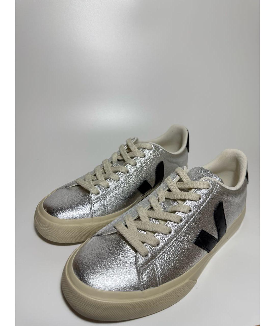 VEJA Серебряные кожаные кеды, фото 6