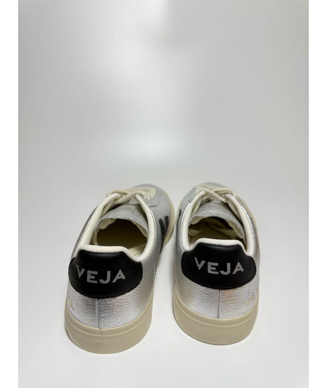 VEJA Серебряные кожаные кеды, фото 3