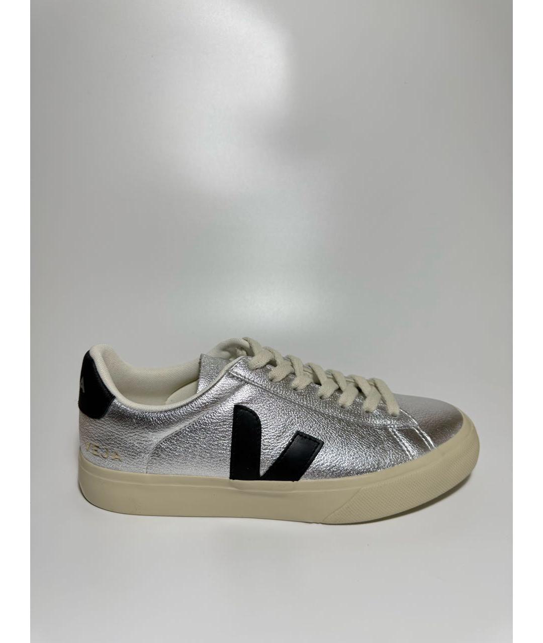 VEJA Серебряные кожаные кеды, фото 7