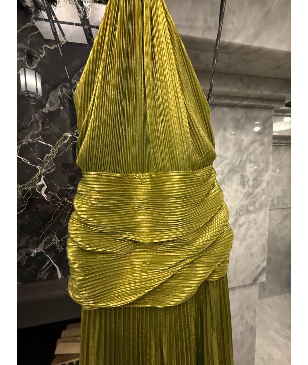 Retrofete Золотое полиэстеровое вечернее платье, фото 4