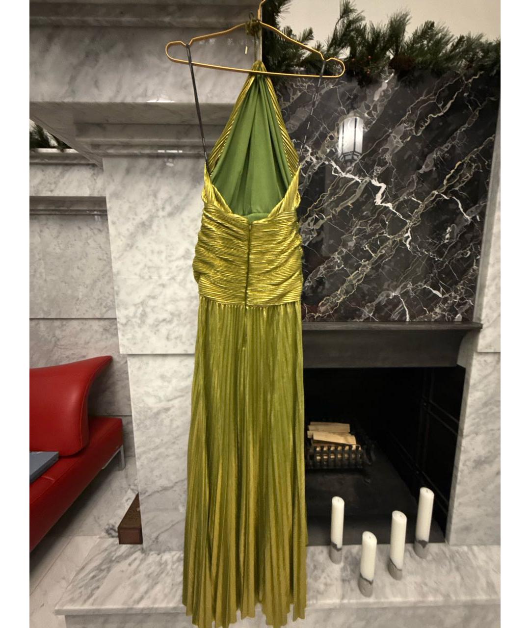 Retrofete Золотое полиэстеровое вечернее платье, фото 2
