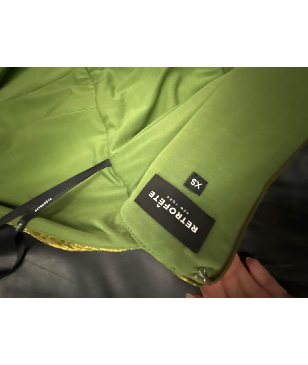 Retrofete Золотое полиэстеровое вечернее платье, фото 5