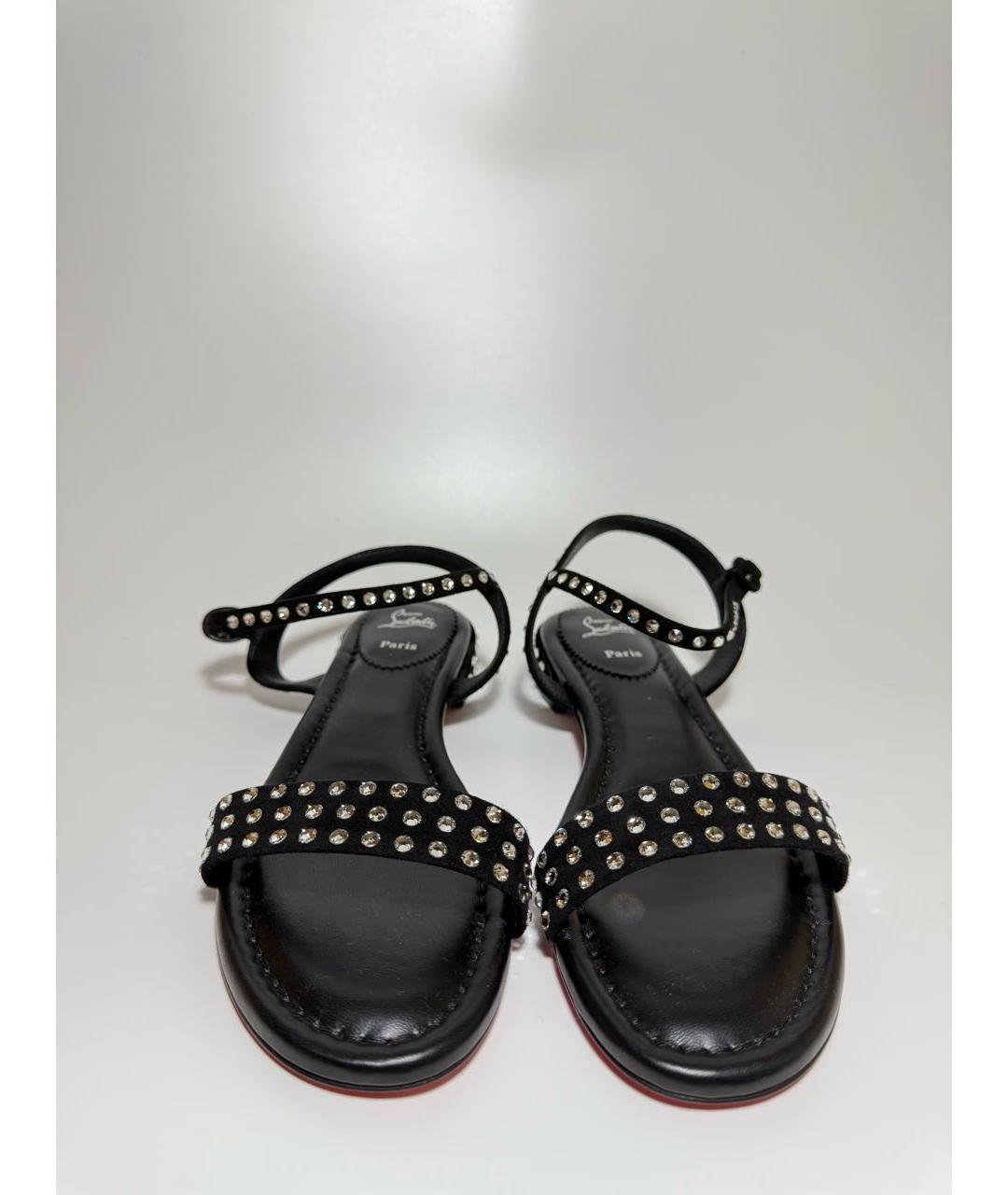 CHRISTIAN LOUBOUTIN Черные замшевые босоножки, фото 3