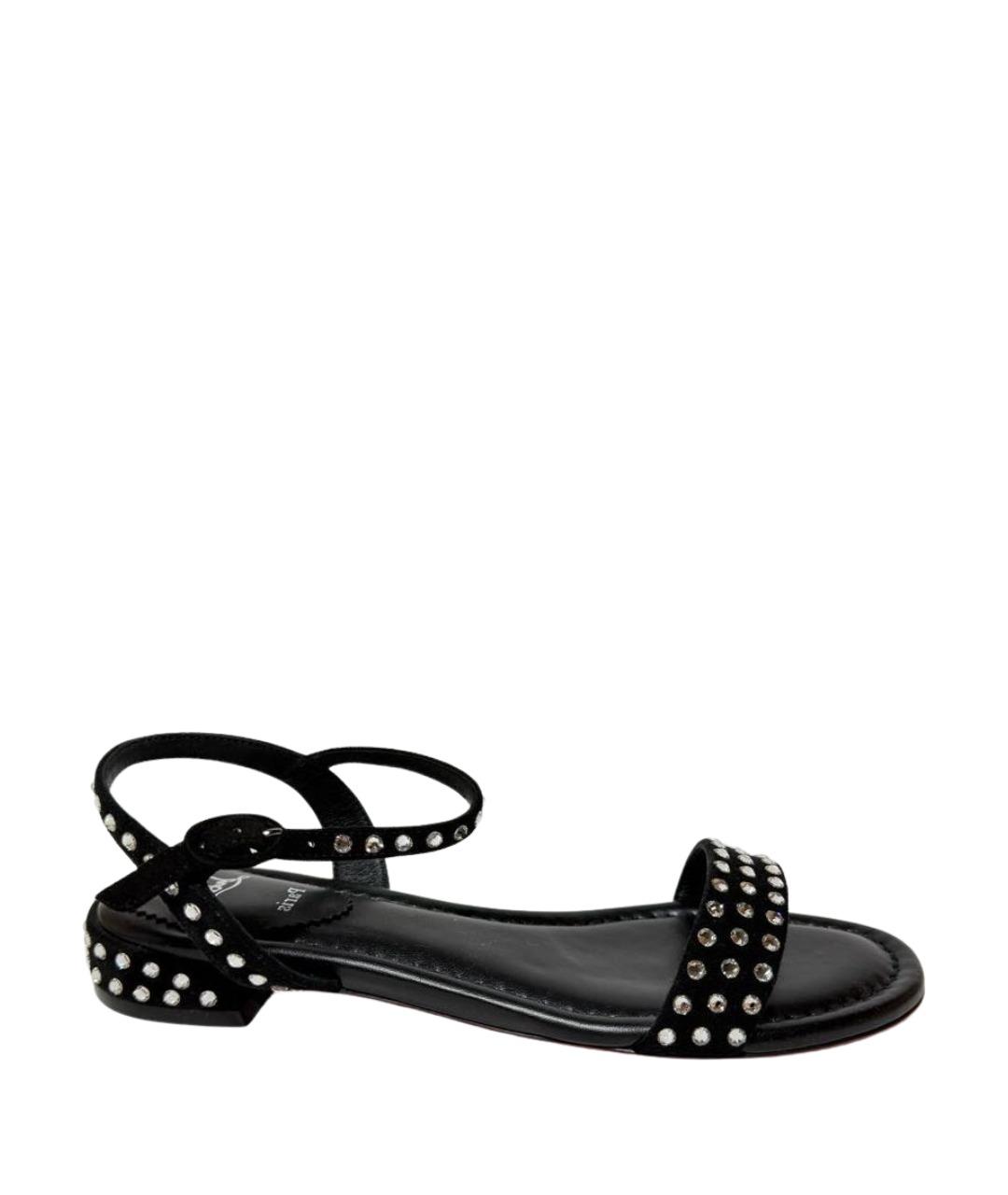 CHRISTIAN LOUBOUTIN Черные замшевые босоножки, фото 1