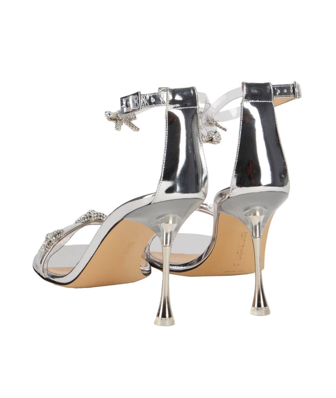 MACH&MACH Серебряные кожаные босоножки, фото 4