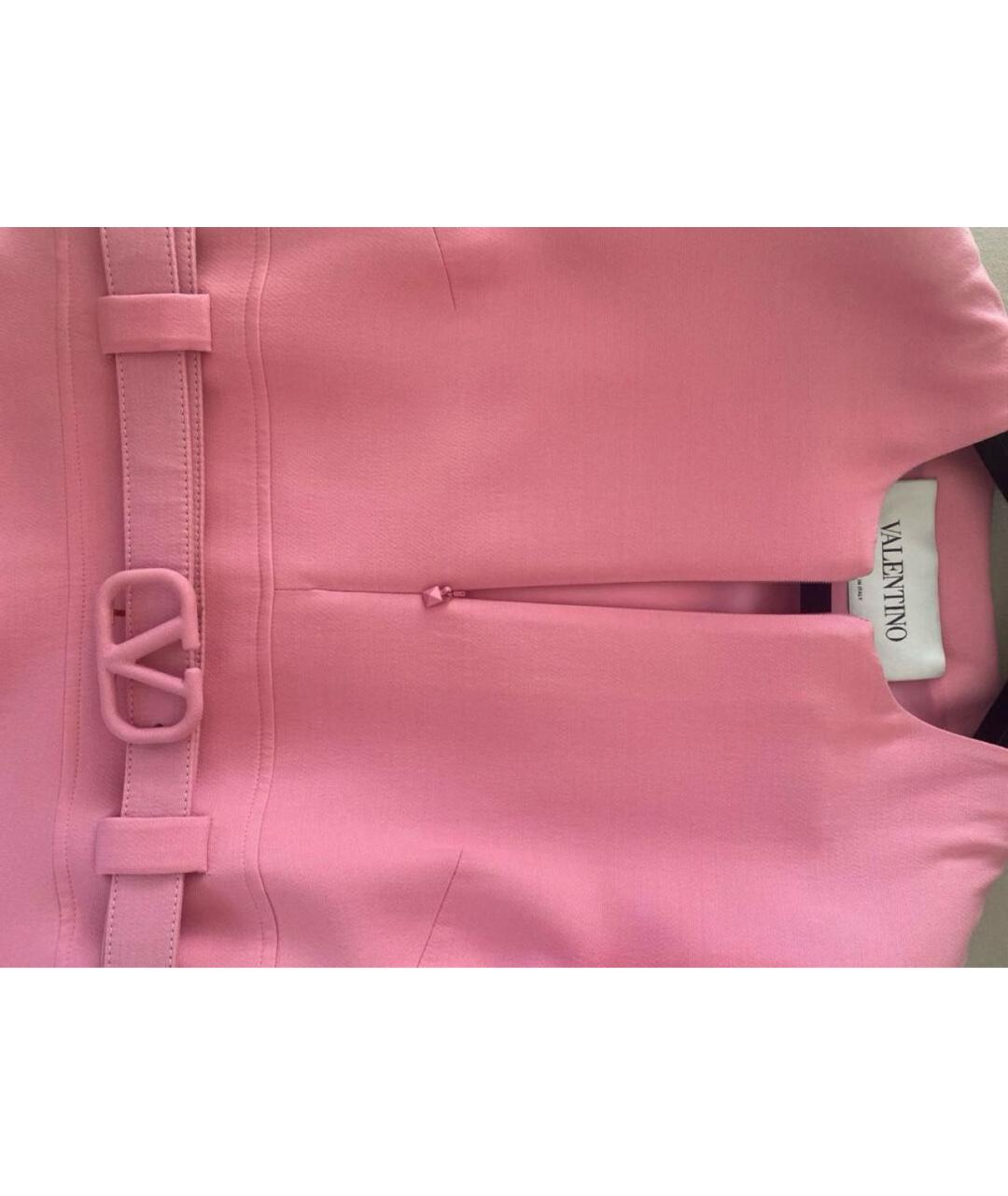 VALENTINO Розовое шерстяное коктейльное платье, фото 3