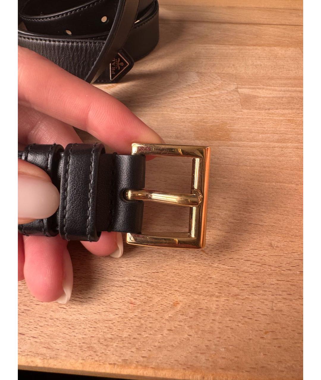 PRADA Черный кожаный ремень, фото 2