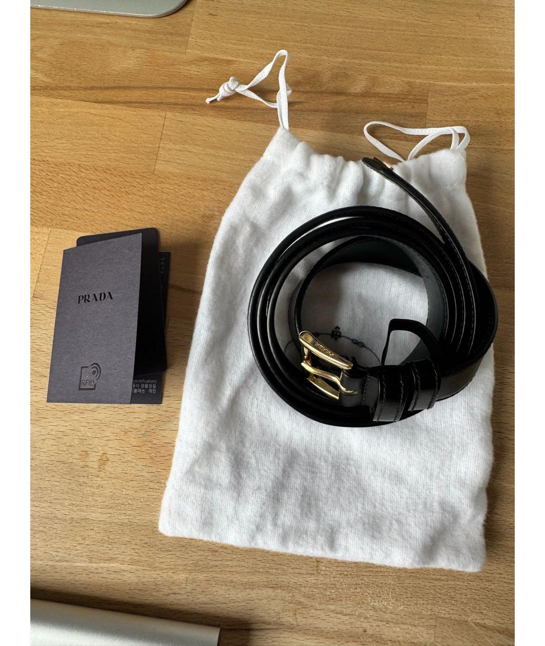 PRADA Черный кожаный ремень, фото 5