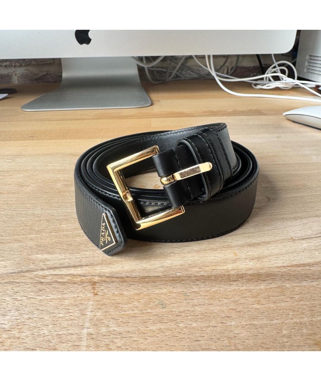 PRADA Черный кожаный ремень, фото 8