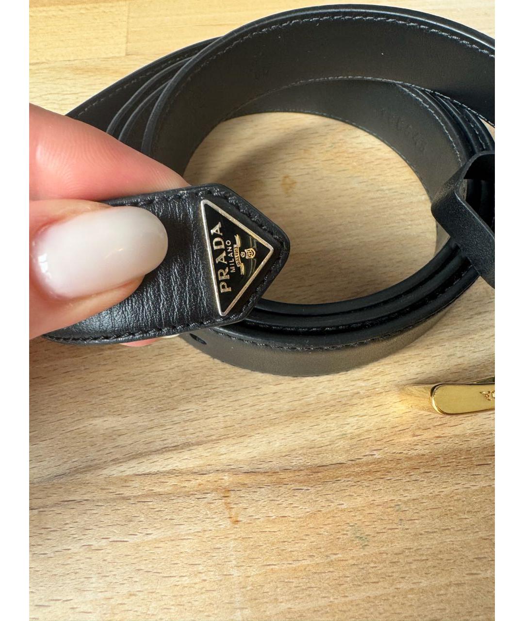 PRADA Черный кожаный ремень, фото 6