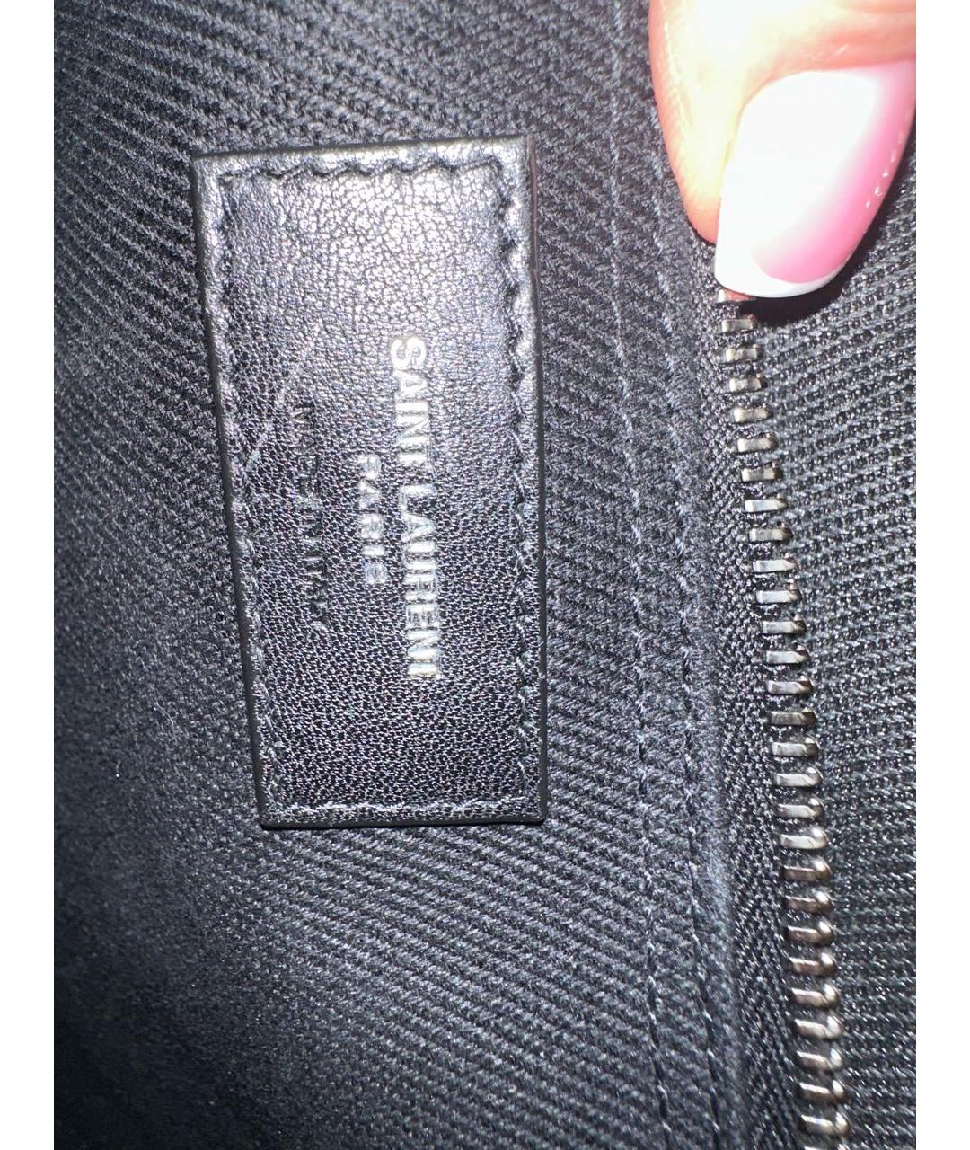 SAINT LAURENT Черная деним сумка тоут, фото 5