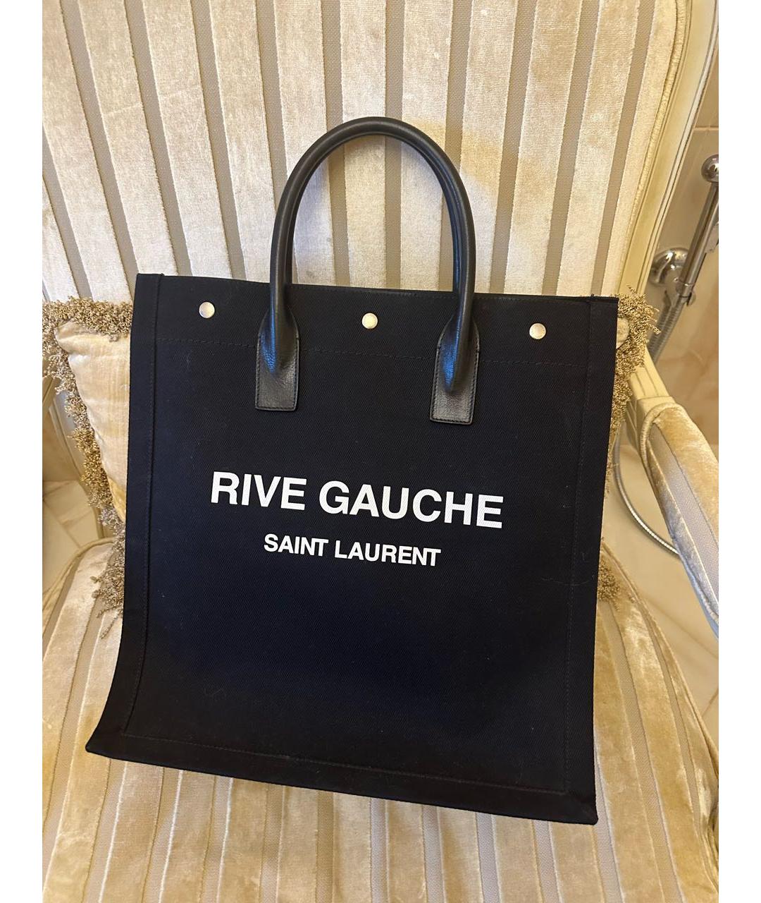 SAINT LAURENT Черная деним сумка тоут, фото 6