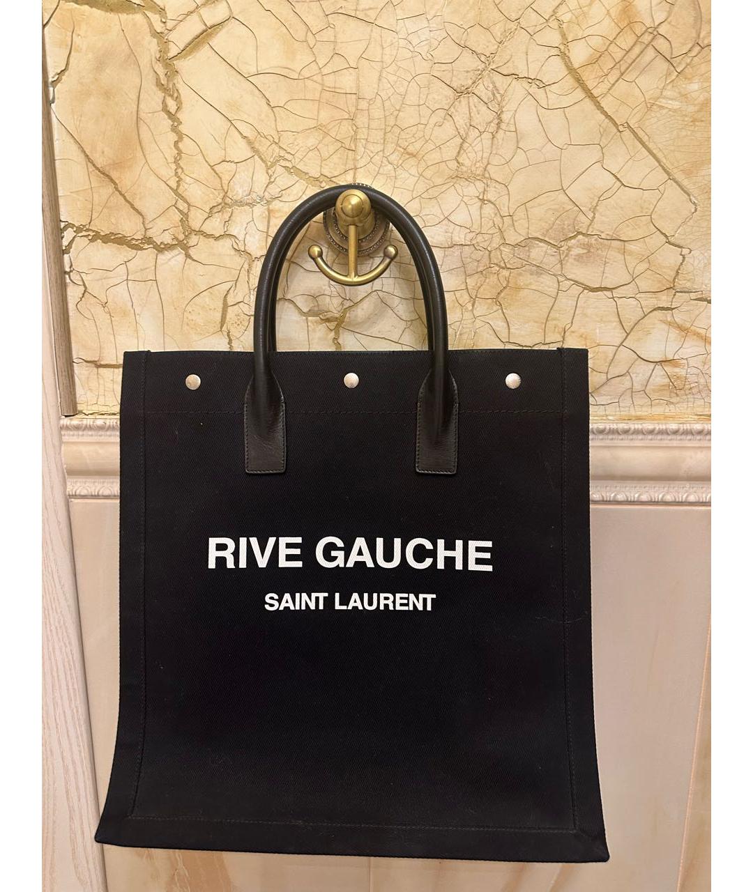 SAINT LAURENT Черная деним сумка тоут, фото 2