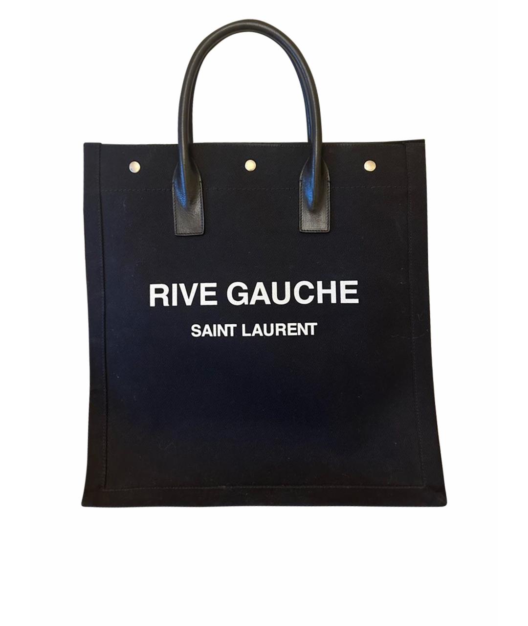 SAINT LAURENT Черная деним сумка тоут, фото 1