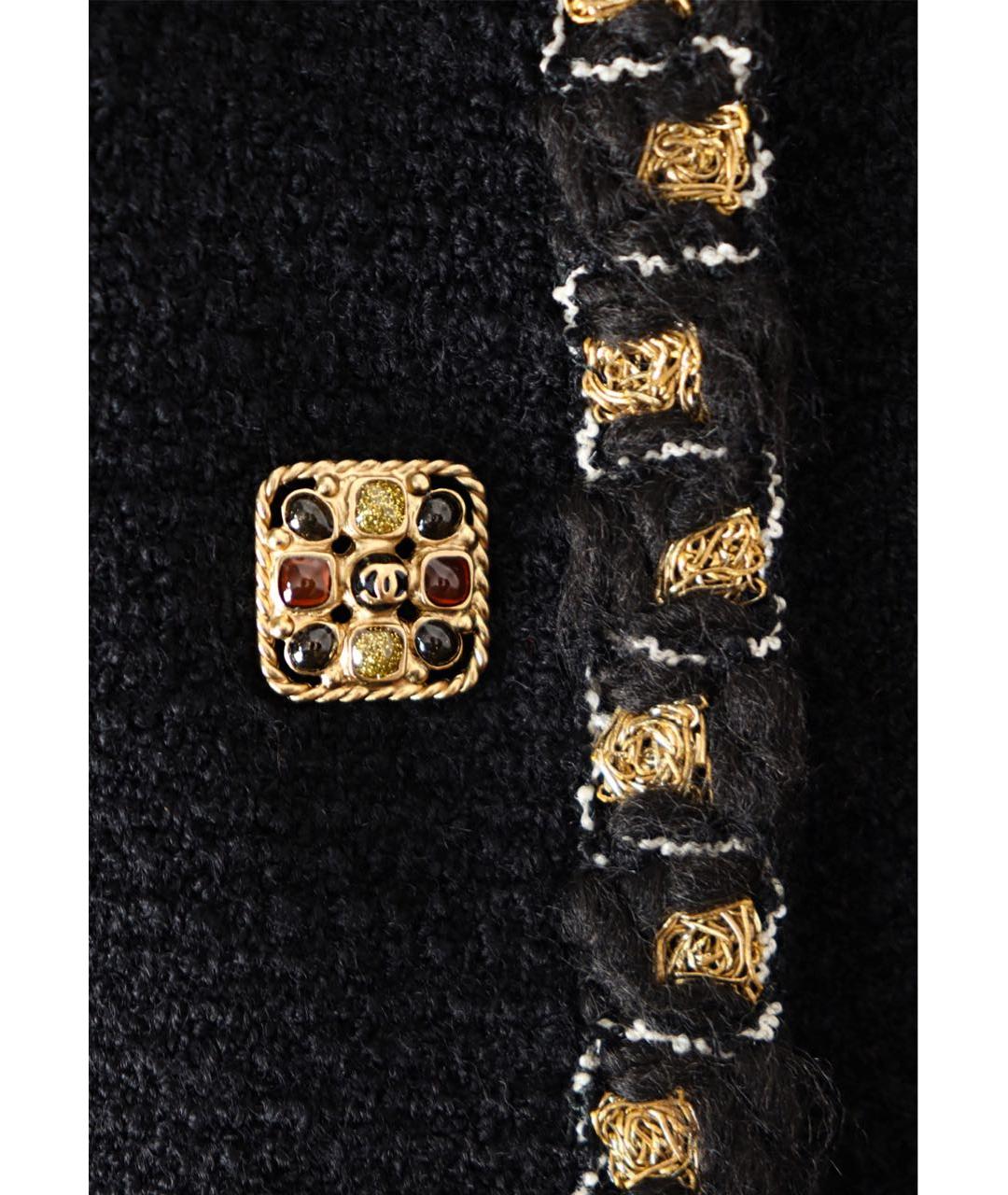 CHANEL Черный твидовый жакет/пиджак, фото 2