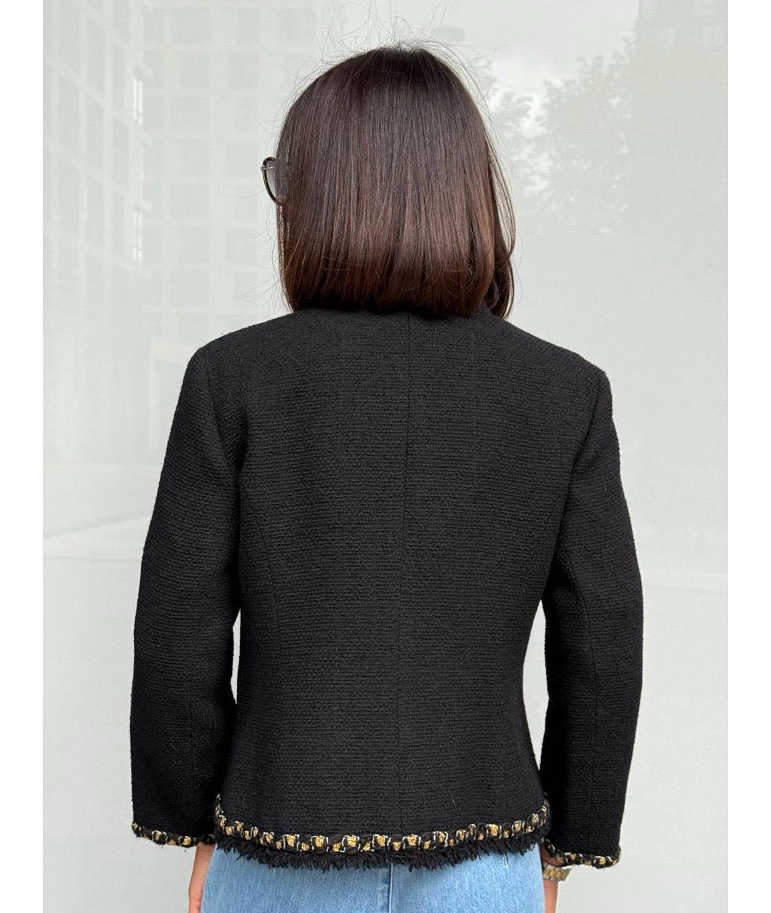 CHANEL Черный твидовый жакет/пиджак, фото 3