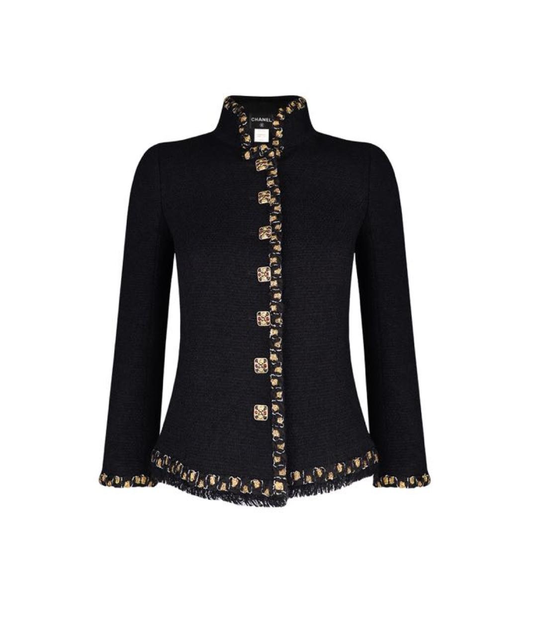CHANEL Черный твидовый жакет/пиджак, фото 7