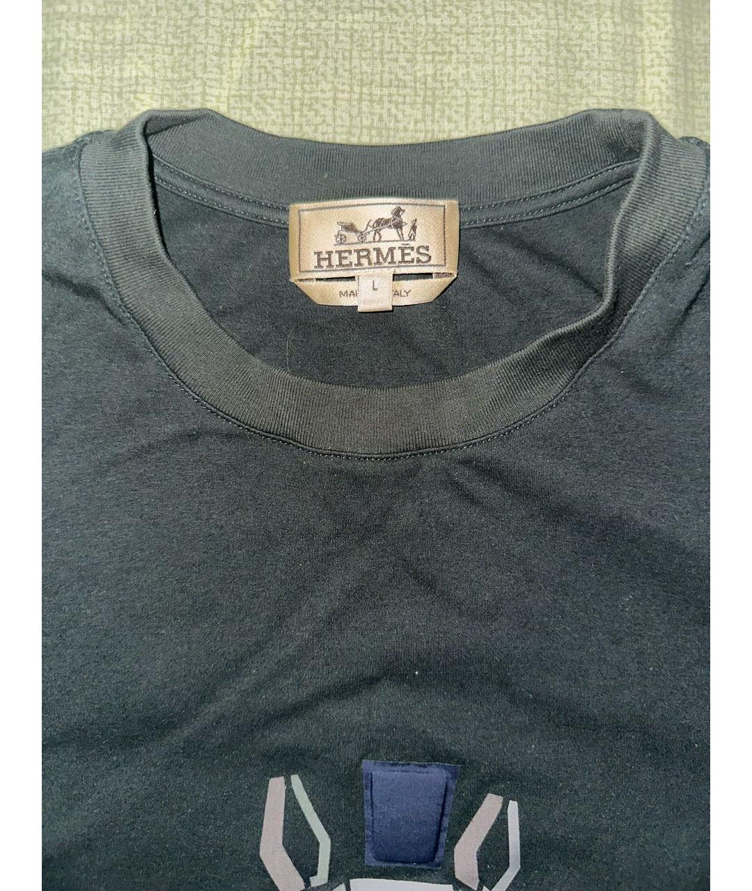 HERMES Зеленая хлопковая футболка, фото 3