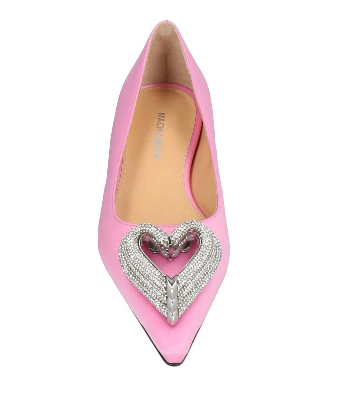 MACH&MACH Розовые текстильные балетки, фото 3