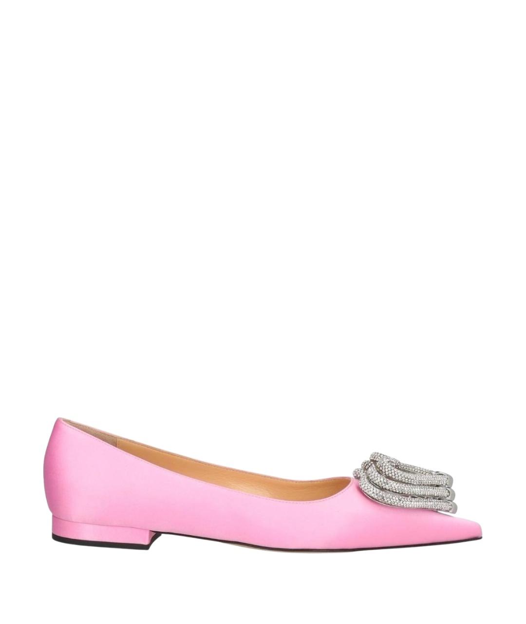 MACH&MACH Розовые текстильные балетки, фото 1