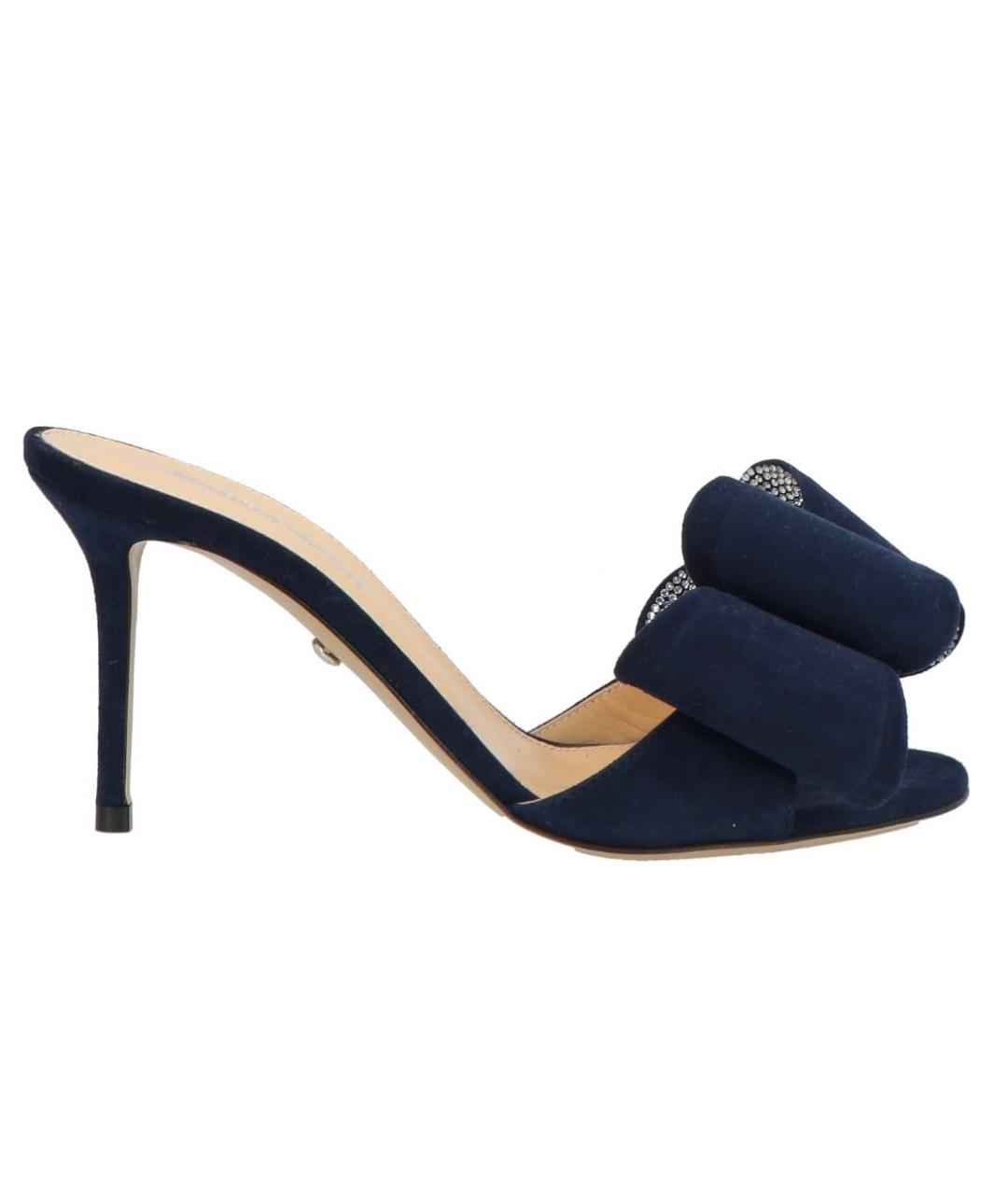 MACH&MACH Темно-синие замшевые мюли, фото 1