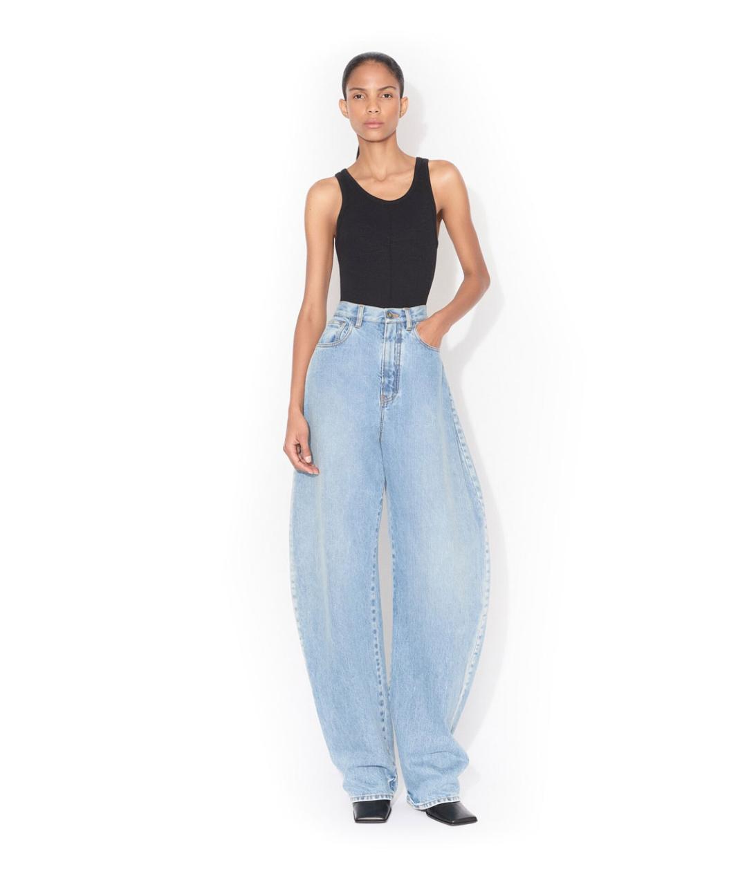 ALAIA Голубые хлопковые прямые джинсы, фото 2