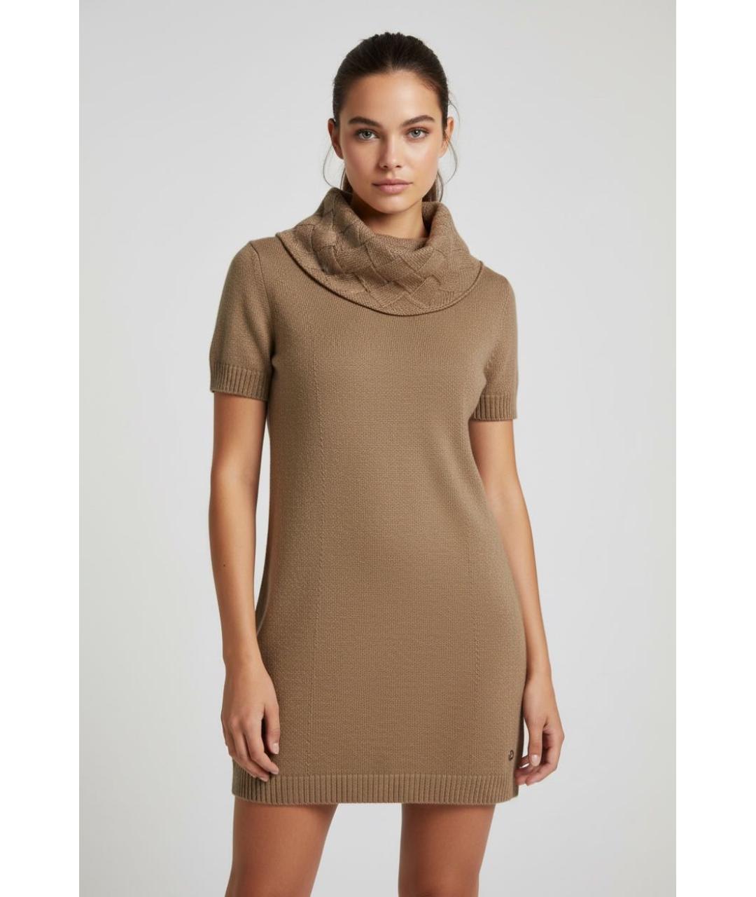 LORO PIANA Коричневое кашемировое повседневное платье, фото 2