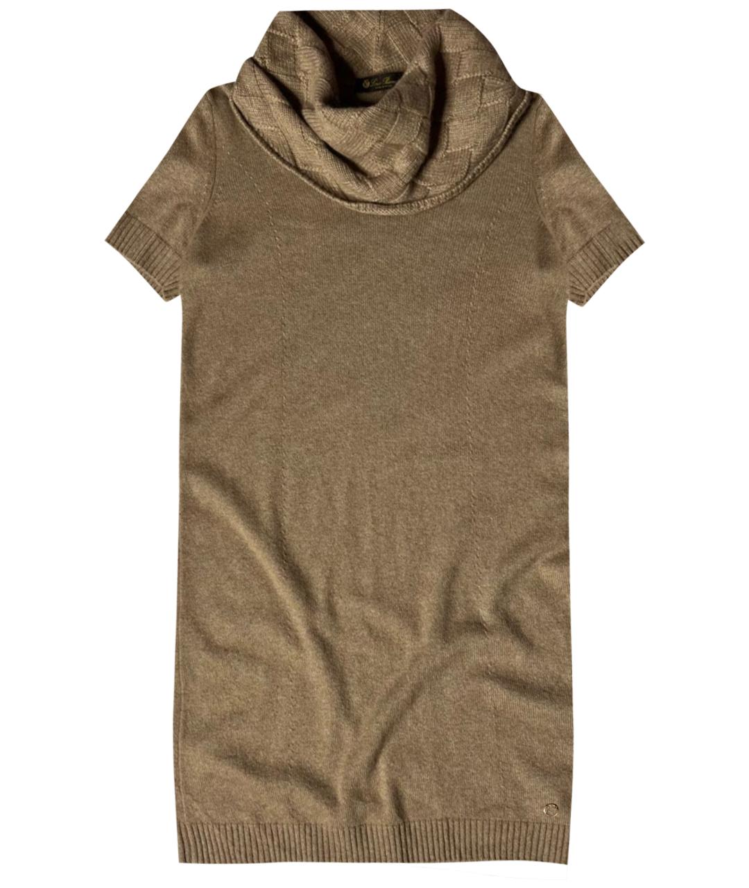 LORO PIANA Коричневое кашемировое повседневное платье, фото 1