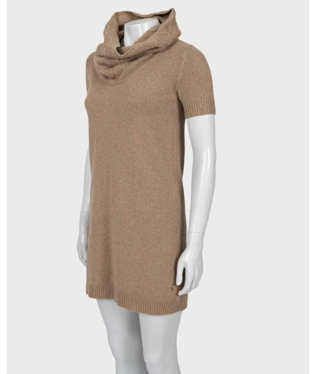 LORO PIANA Коричневое кашемировое повседневное платье, фото 3