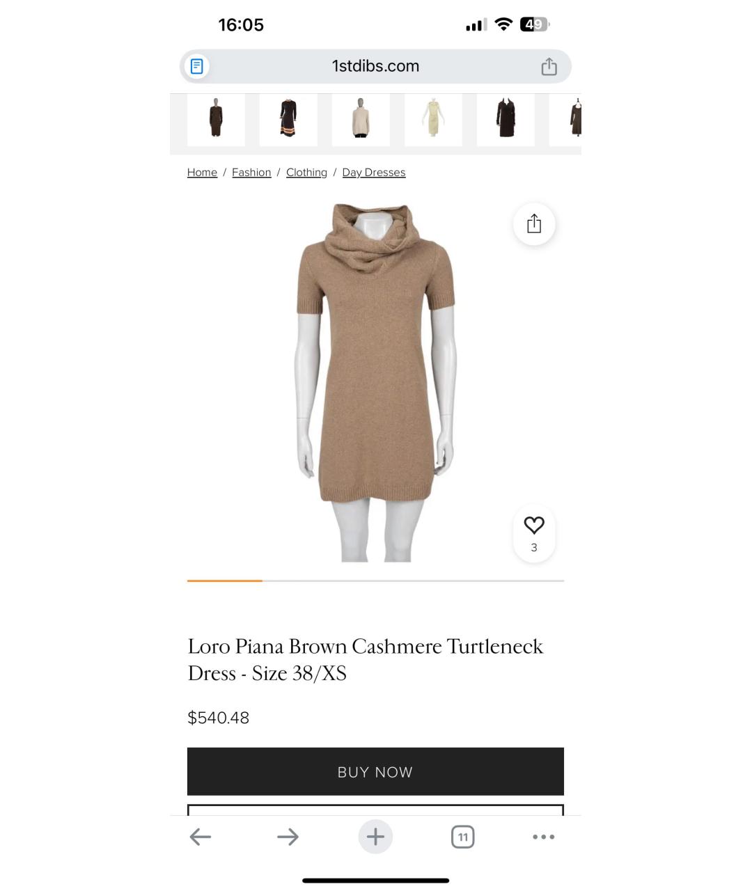 LORO PIANA Коричневое кашемировое повседневное платье, фото 4