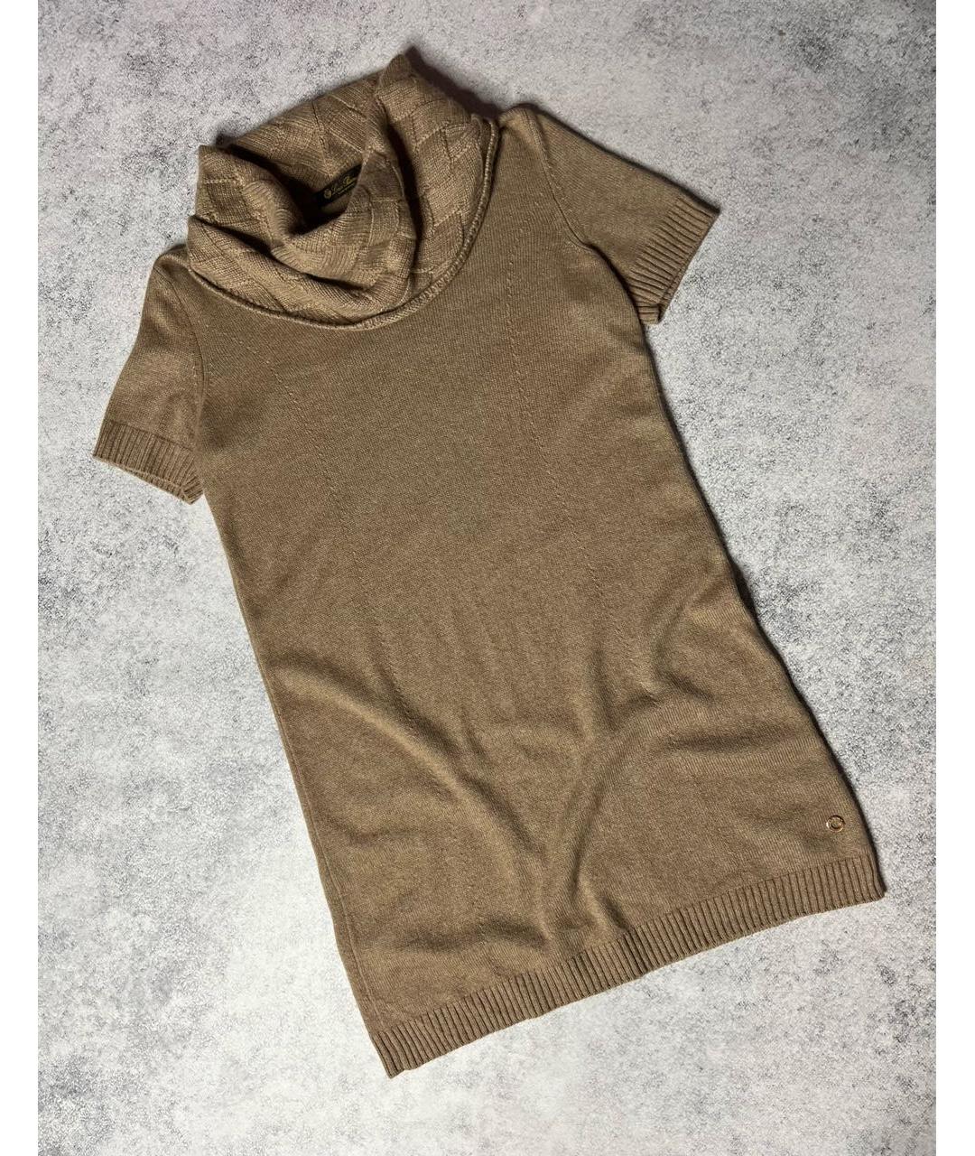 LORO PIANA Коричневое кашемировое повседневное платье, фото 9