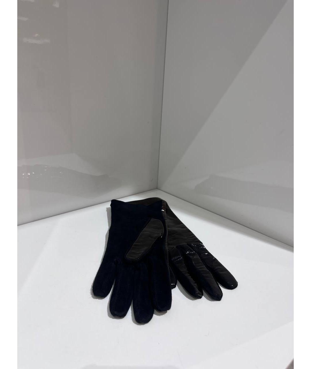 SAINT LAURENT Черные кожаные перчатки, фото 3